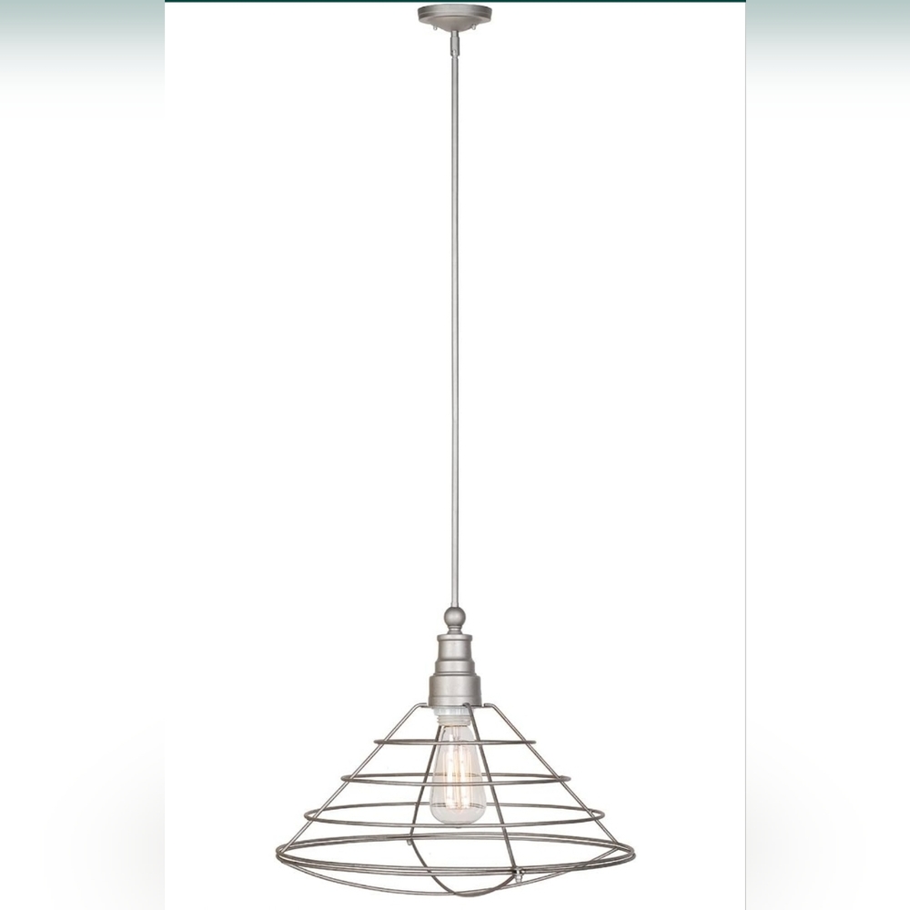 Design House 519660 Ajax 1 Light Pendant, Galvanized Steel Finish